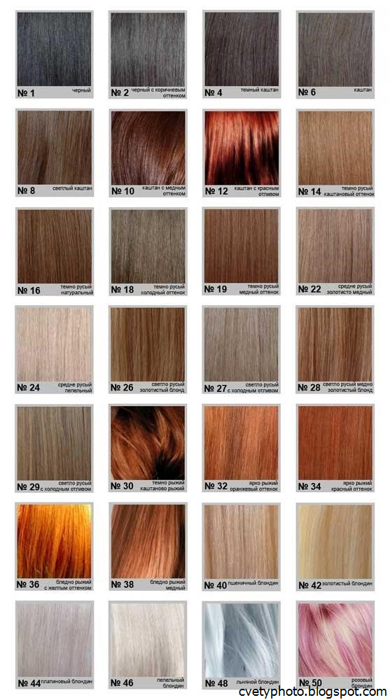 Как называются цвета для окрашенных волос