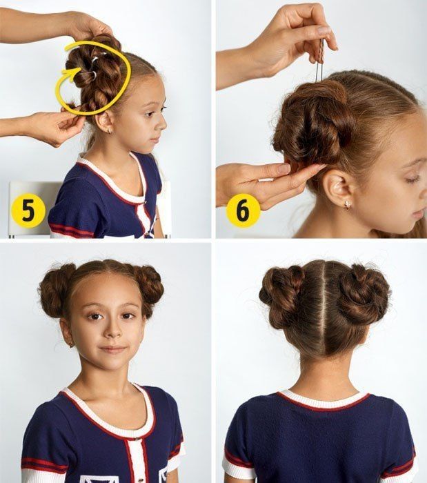 Какую прическу можно сделать ребенку на средние волосы за 5 минут
