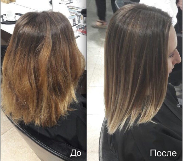 Сложное окрашивание на темные волосы длинные фото до и после