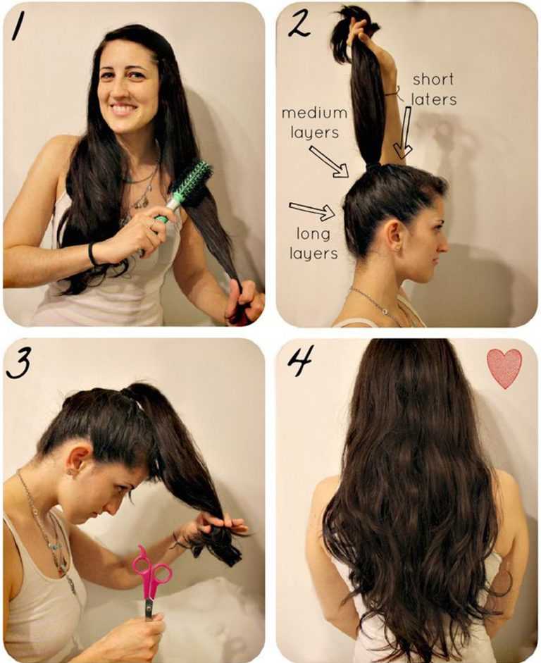 Как подстричь каскад на средние волосы в домашних условиях самой фото пошагово