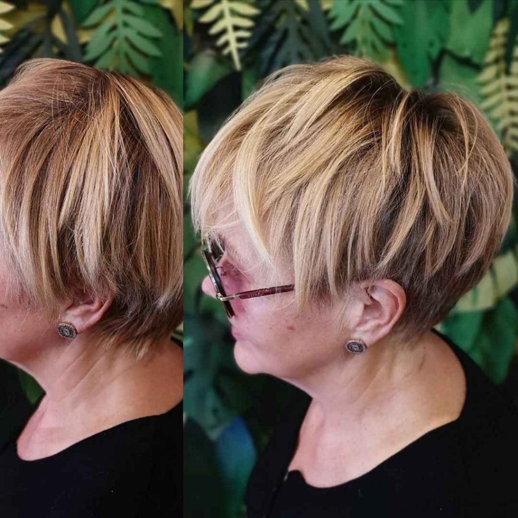 Короткие женские стрижки на тонкие волосы после 55 лет сзади и спереди фото
