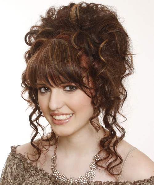 Локоны на средние волосы фото с челкой на торжество вечерние прически для женщин