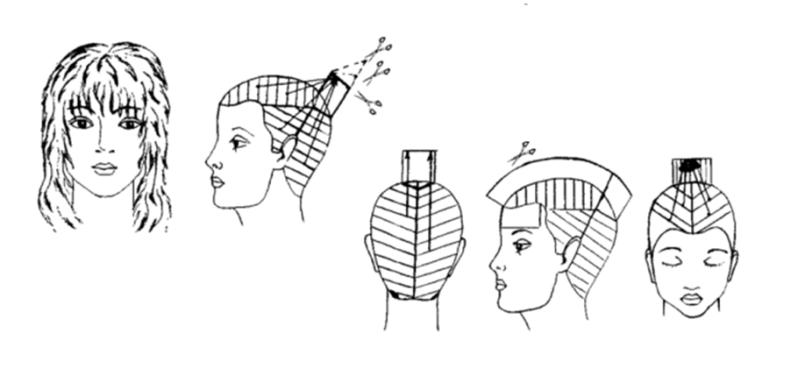 Как подстричь каскад на длинные волосы. Техника стрижки градуированного каскада. Каскад схема стрижки теменной зоны. Градуированный Каскад схема стрижки. Технология стрижки градуированный Каскад.