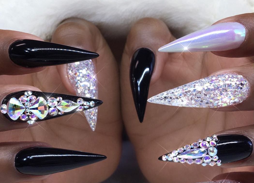 Bling stiletto nails