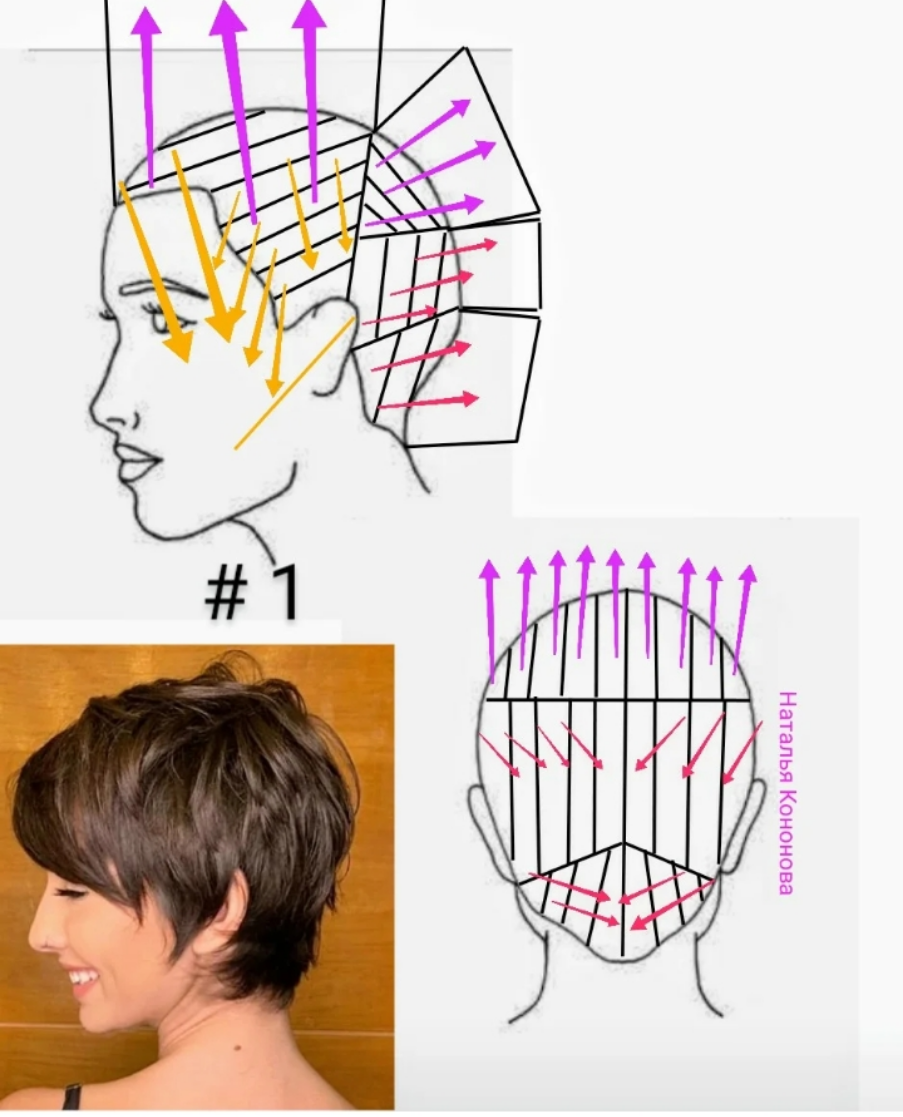 Короткая схема. Схема стрижки Пикси. Стрижка фуэте схема стрижки. Схема короткой женской стрижки. Короткий Боб схема стрижки.