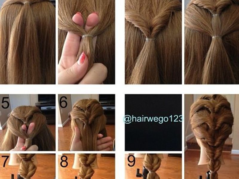 Как сделать косу из хвостиков с резинками пошагово